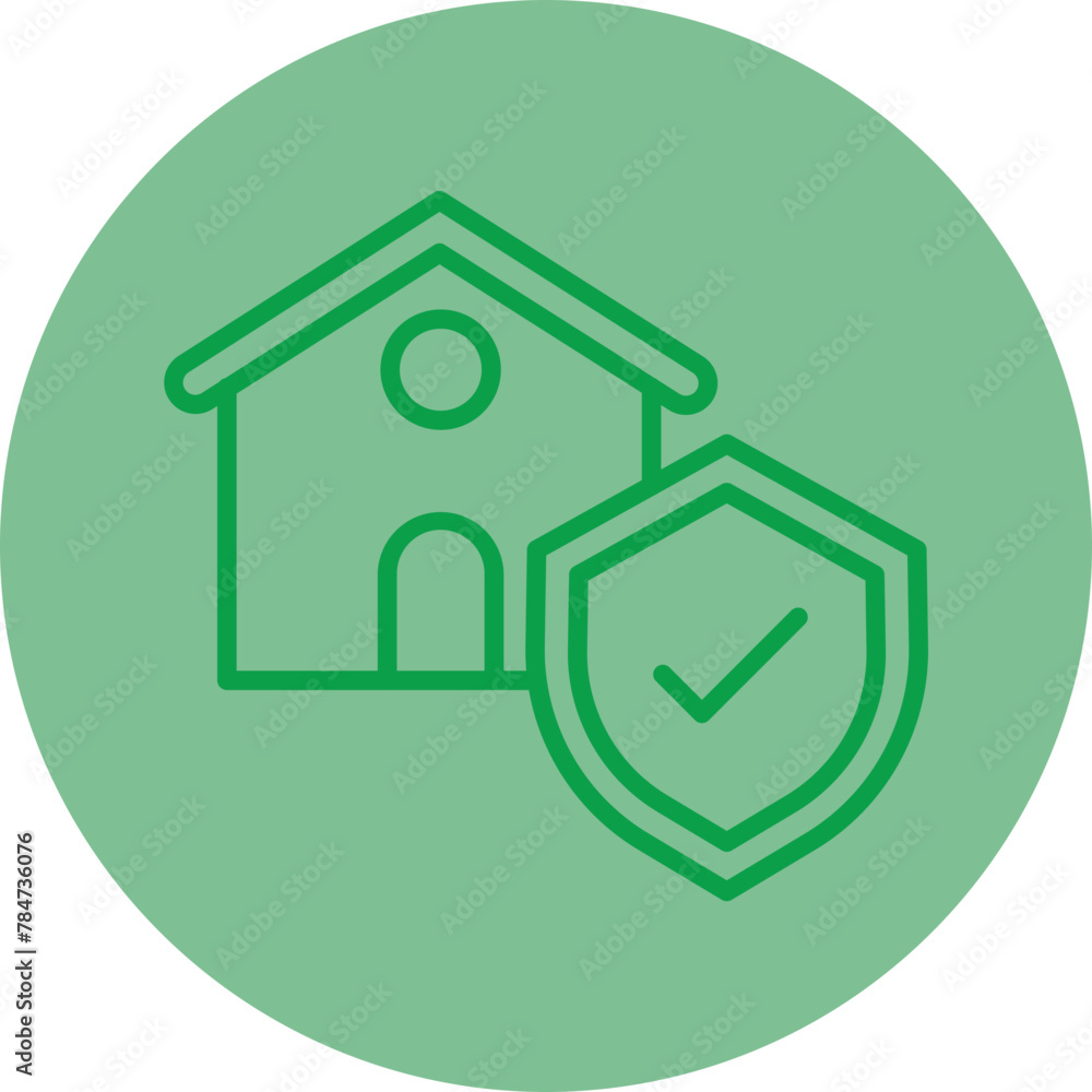 Obraz premium Property Insurance Green Line Circle icon