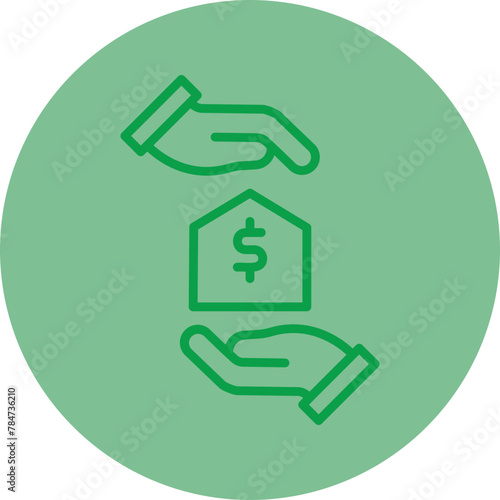 Loan Green Line Circle icon