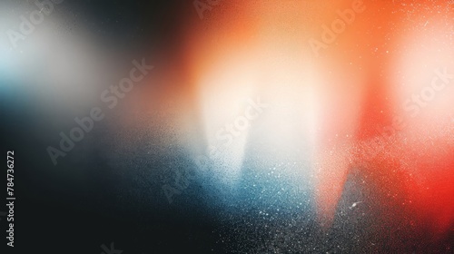 black blue orange red white mix , a spray texture color gradient shine bright light and glow , grainy noise grungy empty space rough abstract retro vibe background template