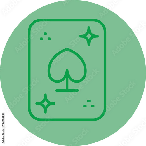 Magic Card Green Line Circle Icon