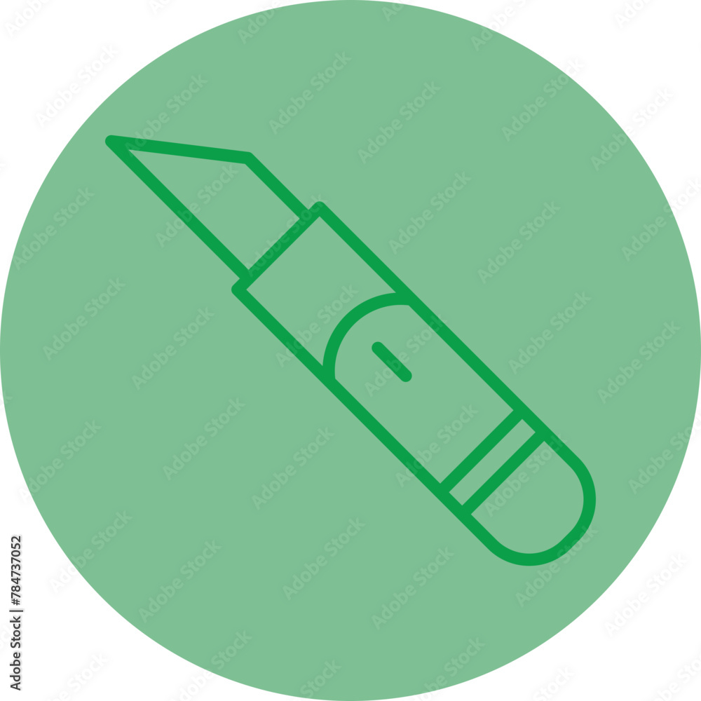 Scalpel Green Line Circle Icon Scalpel Green Line Circle Icon