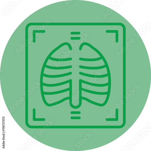 X Ray Green Line Circle Icon