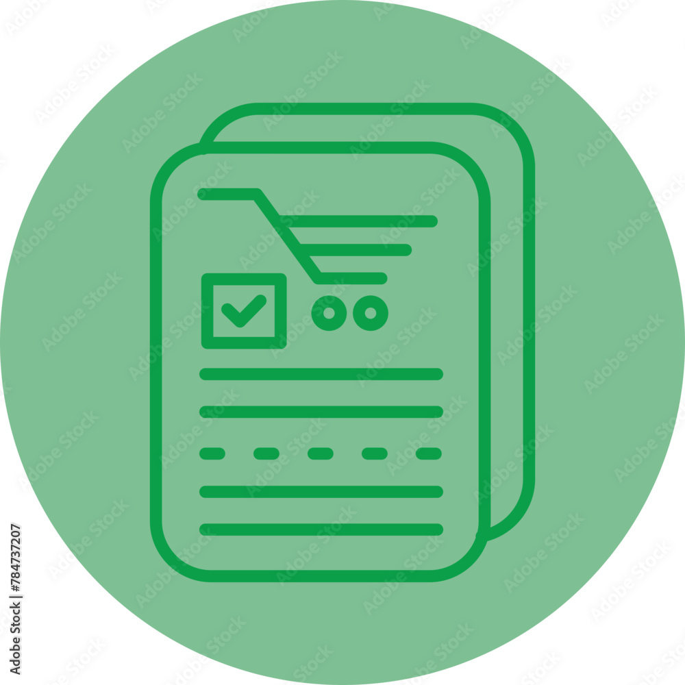 Shopping List Green Line Circle Icon Shopping List Green Line Circle Icon