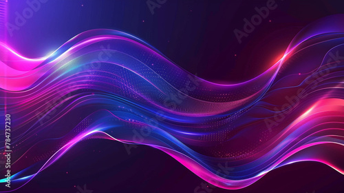 Abstract background with glowing waves