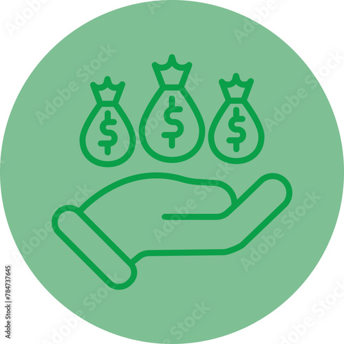 Encouragement Green Line Circle Icon