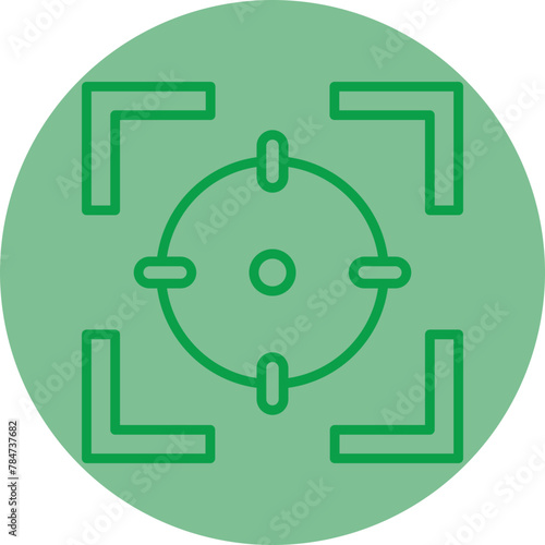 Focus Green Line Circle Icon