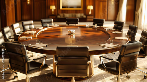 Contemporary Conference Room with Modern Furniture and Clean Design, Ready for Business Discussions