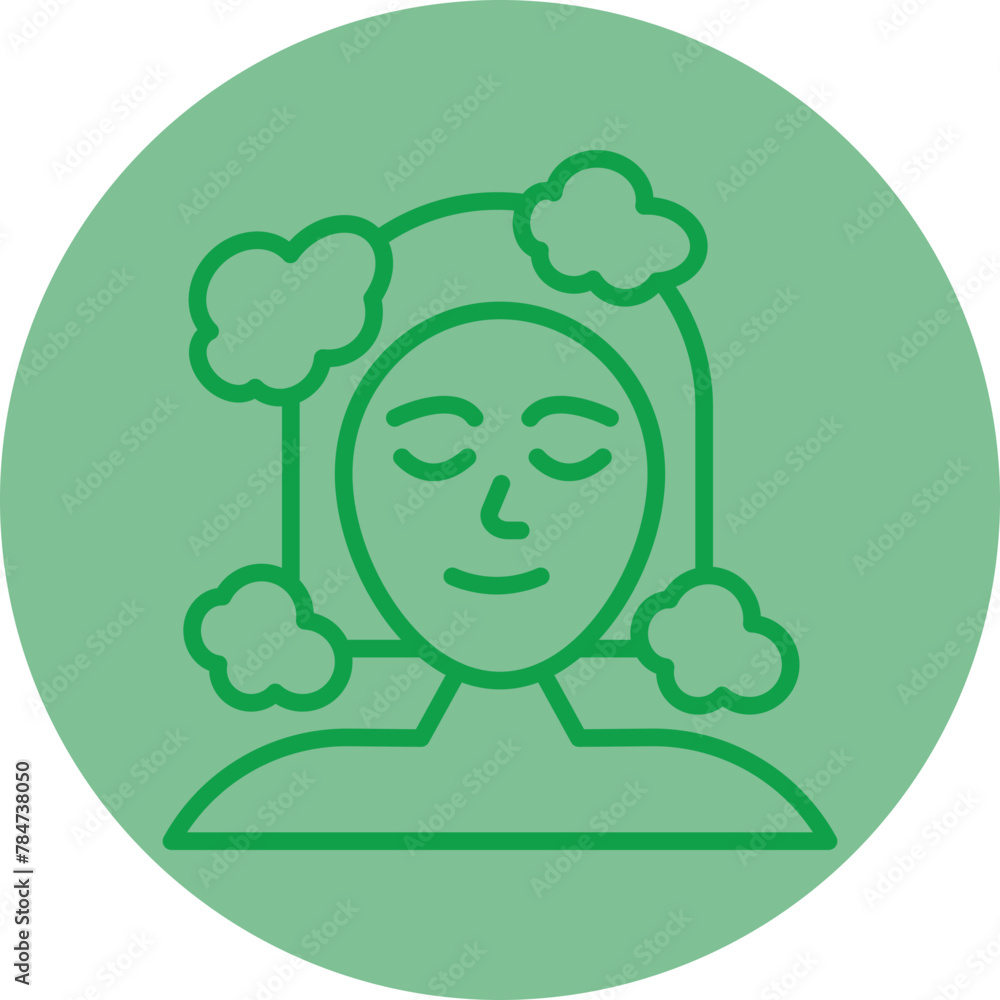 Hair Wash Green Line Circle Icon Hair Wash Green Line Circle Icon