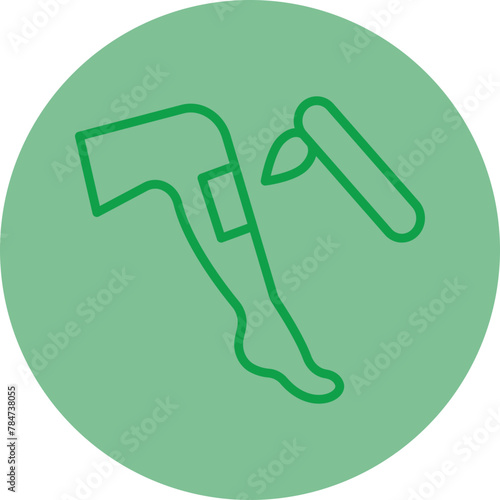 Depilation Green Line Circle Icon