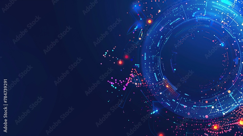 Naklejka premium Abstract technology background circles digital technology design. patterns and data points.