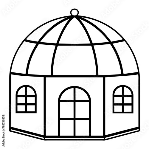 vector illustration of a cage. line art, kid's coloring page