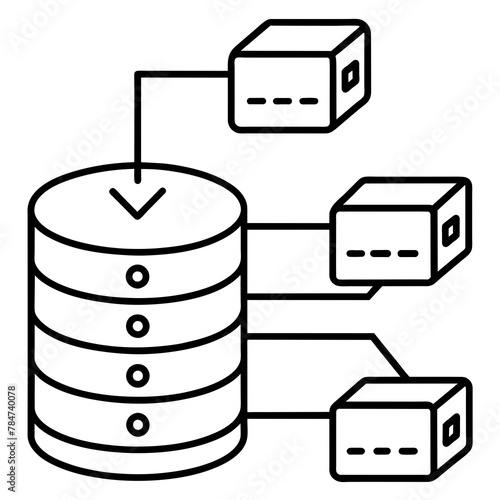 off site backup icon Coloring page for kids' vector art illustration
