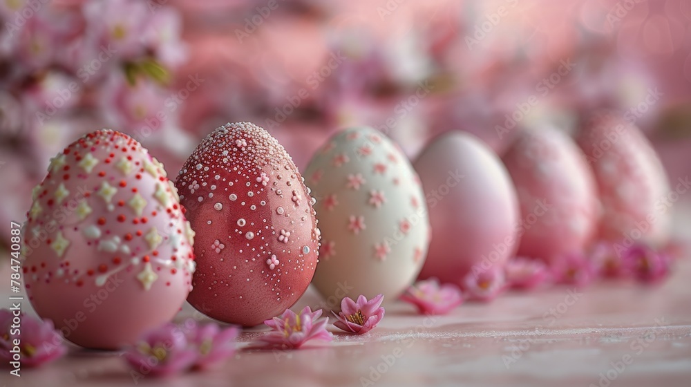 Group of Decorated Eggs Arranged Together