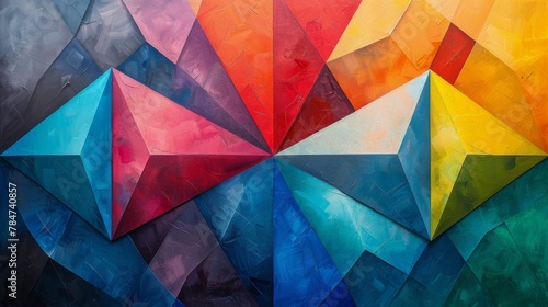 Vibrant Abstract Painting of Colorful Shapes