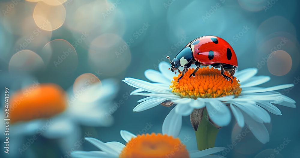 Insect’s Journey: Ladybug on a Flower in a Dreamlike Meadow Insect’s Journey: Ladybug on a Flower in a Dreamlike Meadow