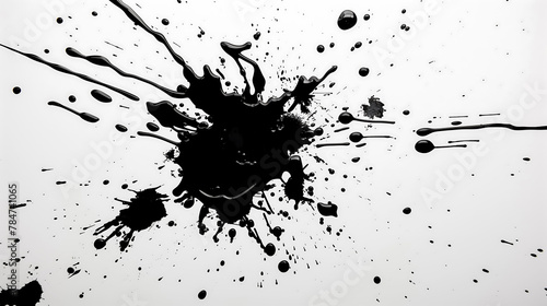 Ink Dynamics: High-Speed Splash of Black Ink