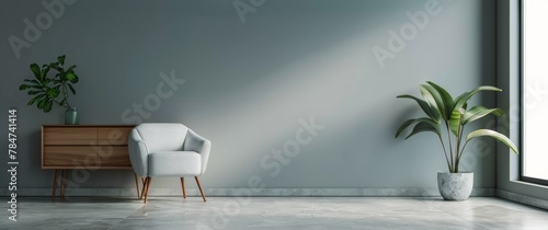 Room With Chair and Potted Plant