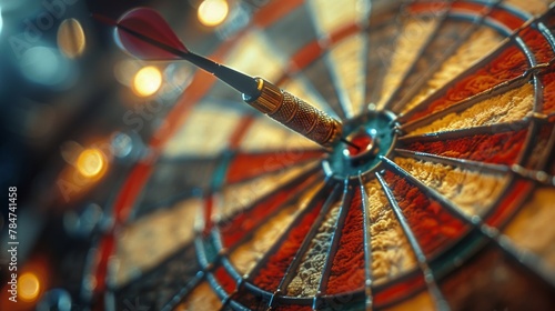 Dart Hitting Target Close Up