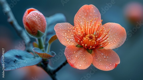 Close Up of a Flower With Water Droplets