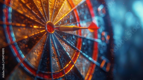 Dart Hitting Target Close Up