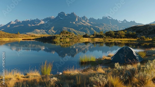 Majestic Mountain Lake Surrounded by Peaks