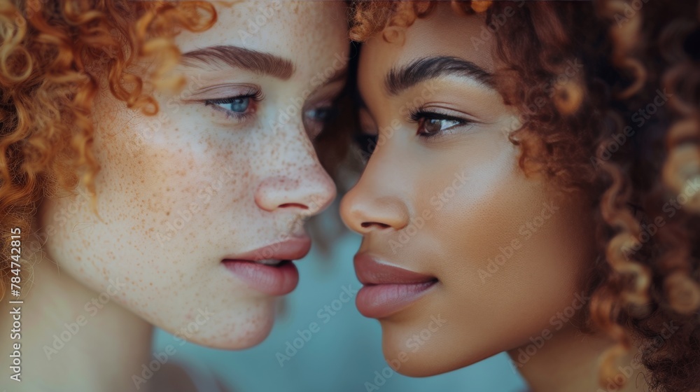 Close Up of Two Women With Freckled Hair
