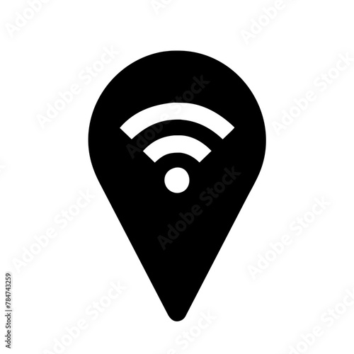 Wi-Fi Point icon vector graphics element silhouette technology sign symbol illustration on a Transparent Background