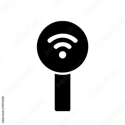 Wi-Fi Point icon vector graphics element silhouette technology sign symbol illustration on a Transparent Background
