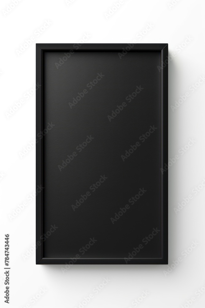 Minimalist black picture frame isolated on a white background. Simple, modern black frame. Concept of contemporary art display, minimal design, and gallery presentation. Mock up. Template. Copy space Minimalist black picture frame isolated on a white background. Simple, modern black frame. Concept of contemporary art display, minimal design, and gallery presentation. Mock up. Template. Copy space