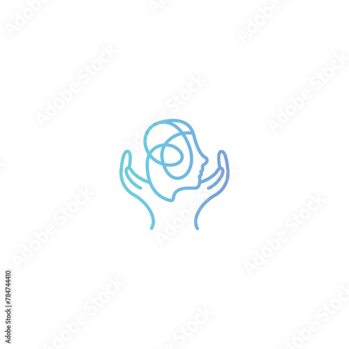 Psychology therapy mental health care vector logo design