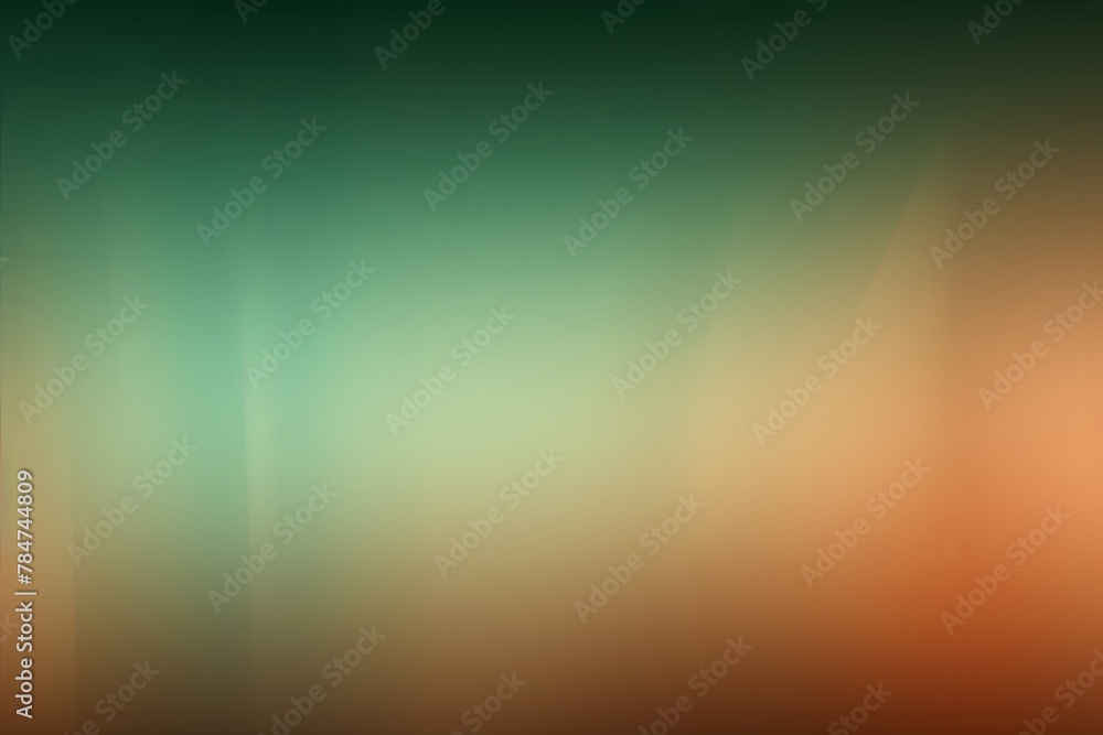 Abstract brown and green gradient background with blur effect, northern lights