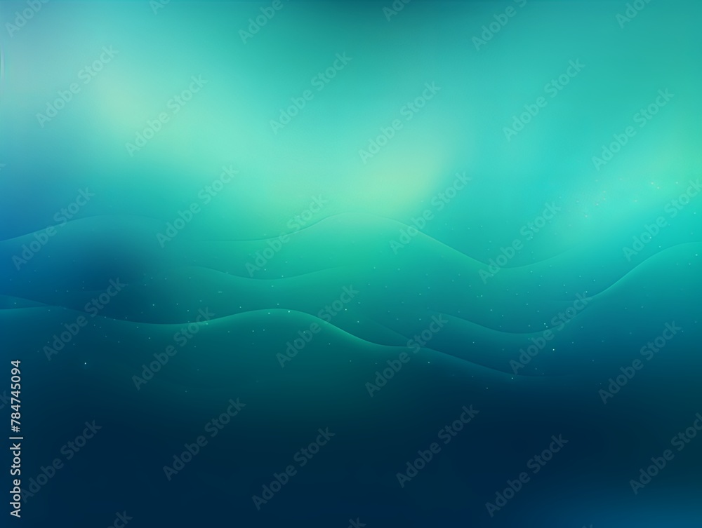 Abstract cyan and green gradient background with blur effect, northern lights