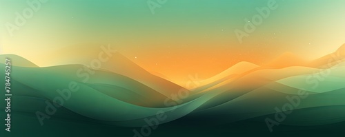 Abstract gold and green gradient background with blur effect, northern lights
