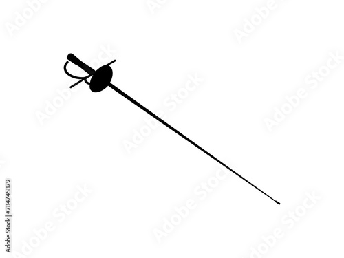 Fencing Foil Epee icon vector. Fencing Foil Epee vector design and illustration. Fencing Foil Epee silhouette isolated white background