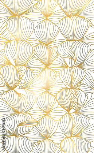 Vector illustration, modern simple geometric vector seamless pattern with golden line texture on white background, Light abstract wallpaper, background for smartphone,