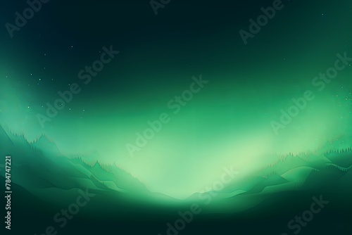 Abstract green and green gradient background with blur effect, northern lights