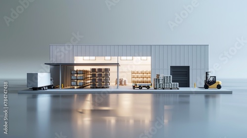 Miniature Logistics Hub in Pristine White