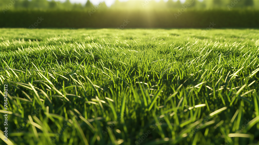Short cutted grass in the garden.
