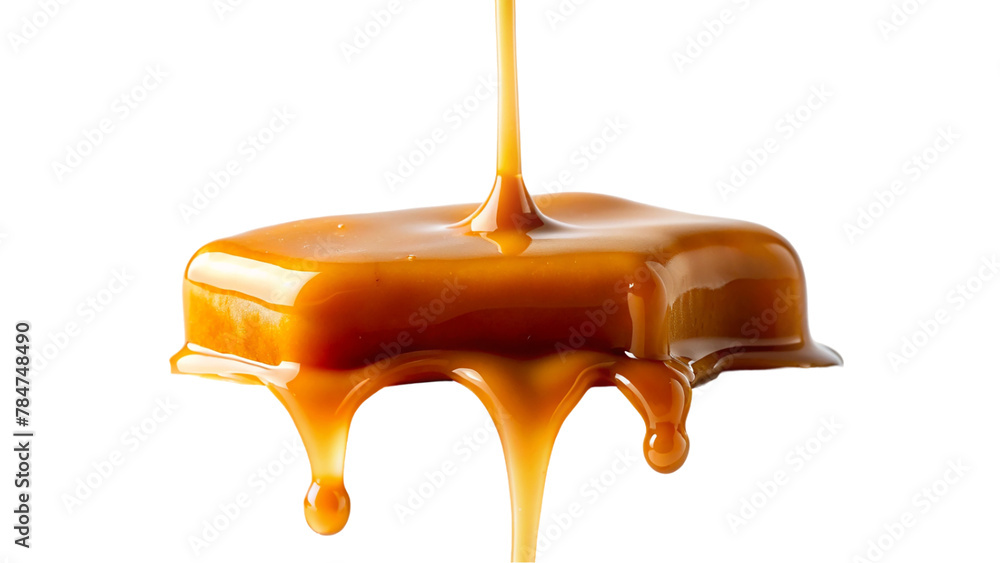 Dripping caramel isolated on transparent background Dripping caramel isolated on transparent background