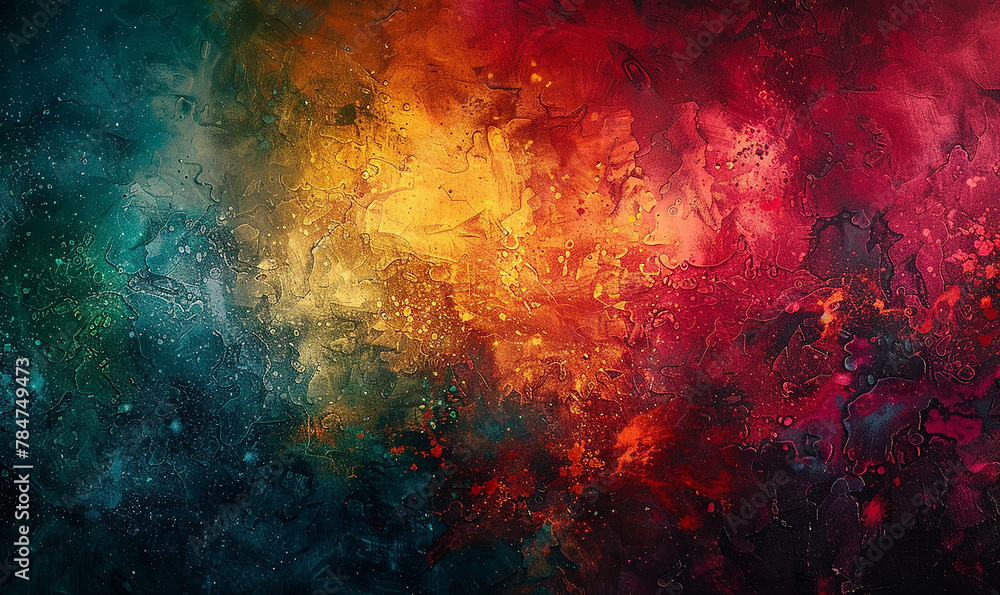 Abstract painting mixes many colors and textures for backgrounds and wallpapers  
