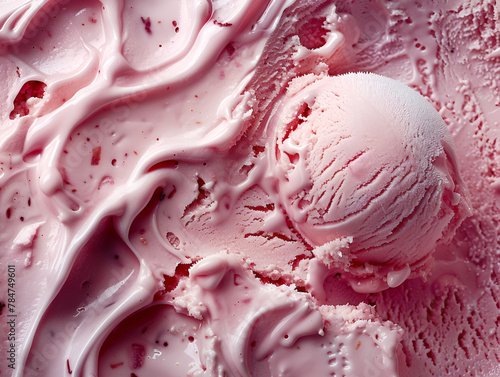 strawberry ice cream top down