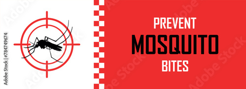 Prevent mosquito bites, dengue and malaria awareness, no fever, protect the body, medical and healthcare banner, help health sector to stop spreading infection, epidemic control