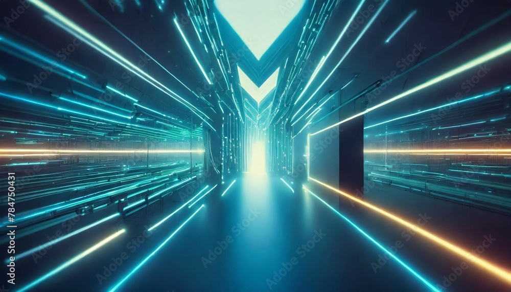 Futuristic technology abstract background with lines for network, big data, data center, server, internet, speed. Abstract neon lights into digital technology tunnel Futuristic technology abstract background with lines for network, big data, data center, server, internet, speed. Abstract neon lights into digital technology tunnel