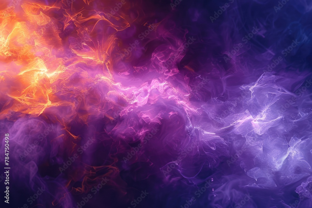 Colorful Fractal Noise Fiber Render. Abstract Isolated Nebula and Smoke Fractal in Hi-Res 3:2 Ratio - obrazy, fototapety, plakaty 