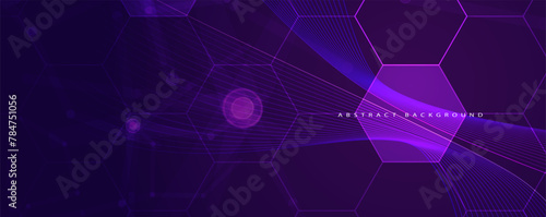 Quantum processing. Deep learning artificial intelligence. Future new technology  for business or science presentation. Vector background