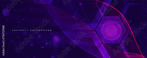 Quantum processing. Deep learning artificial intelligence. Future new technology  for business or science presentation. Vector background