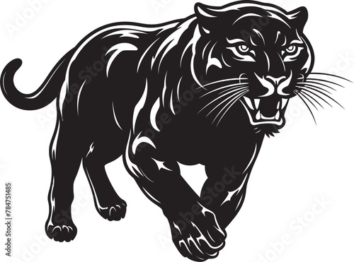 Speedy Stalker Vector Emblematic Icon Panther Power Running Panther Icon