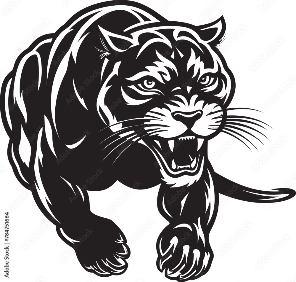 Rapid Rampage Running Panther Icon Shadow Sprinter Vector Logo Emblem