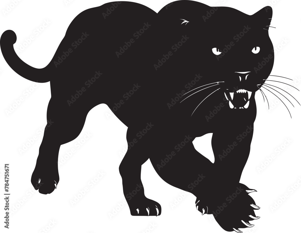 Panther Path Vector Emblematic Icon Stealthy Sprint Running Panther Icon
