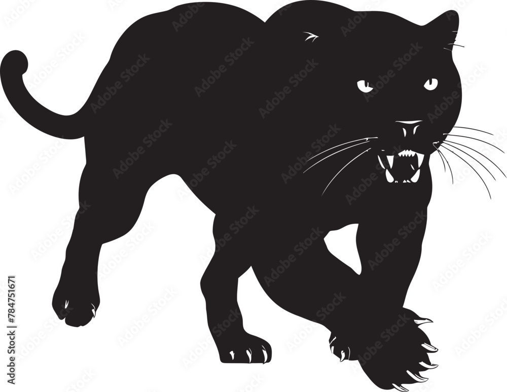 Panther Path Vector Emblematic Icon Stealthy Sprint Running Panther Icon Panther Path Vector Emblematic Icon Stealthy Sprint Running Panther Icon